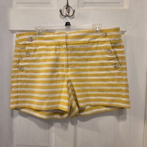 Ann Taylor Loft Yellow Striped Riviera Sailor Shorts Womens Size 14
